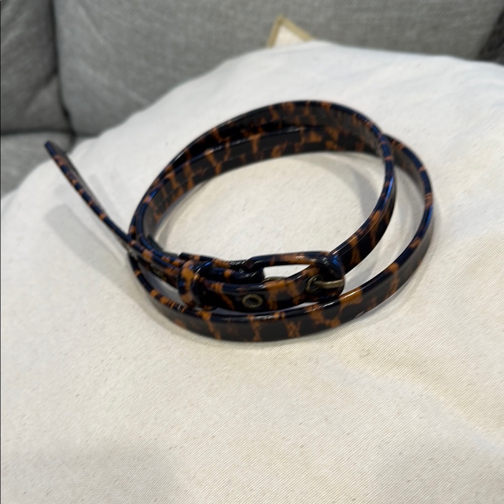 J. Crew Brown and Black Tortoise Shell Belt